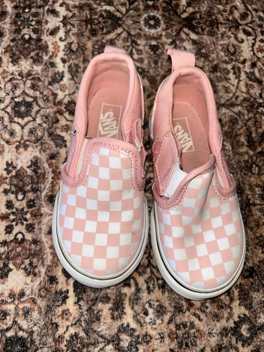 Vans Kids Slip-On Checkerboard Sneakers - Pink & White